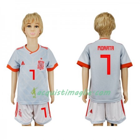 Divisa di Calcio Spagna Morata 7 Bambino Trasferta Mondiali 2018